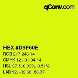 カラーコード: HEX #D9F60E | qconv.com
