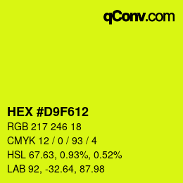 カラーコード: HEX #D9F612 | qconv.com