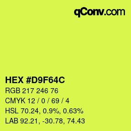 Farbcode: HEX #D9F64C | qconv.com