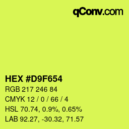 Color code: HEX #D9F654 | qconv.com