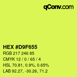 Color code: HEX #D9F655 | qconv.com