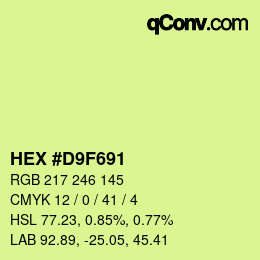 Color code: HEX #D9F691 | qconv.com