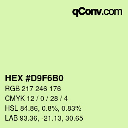 Color code: HEX #D9F6B0 | qconv.com