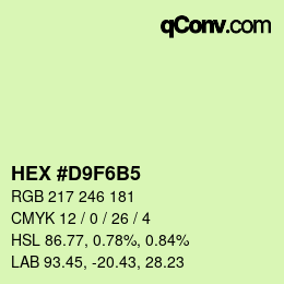 Color code: HEX #D9F6B5 | qconv.com