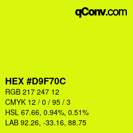 Color code: HEX #D9F70C | qconv.com
