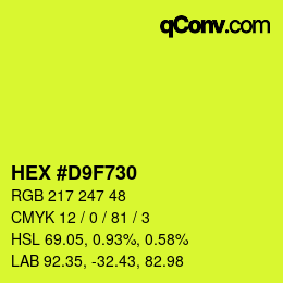 Color code: HEX #D9F730 | qconv.com