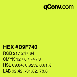 颜色代码: HEX #D9F740 | qconv.com