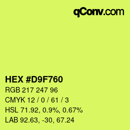 Color code: HEX #D9F760 | qconv.com