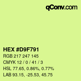 Color code: HEX #D9F791 | qconv.com