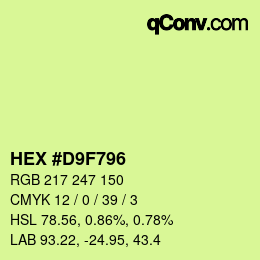 カラーコード: HEX #D9F796 | qconv.com