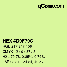 Color code: HEX #D9F79C | qconv.com