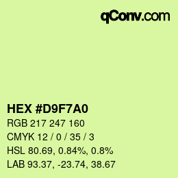 Color code: HEX #D9F7A0 | qconv.com