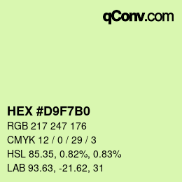 カラーコード: HEX #D9F7B0 | qconv.com