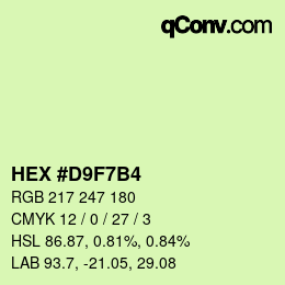 Color code: HEX #D9F7B4 | qconv.com