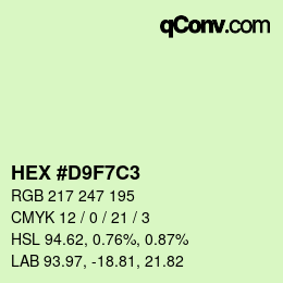 Color code: HEX #D9F7C3 | qconv.com