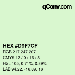 Color code: HEX #D9F7CF | qconv.com
