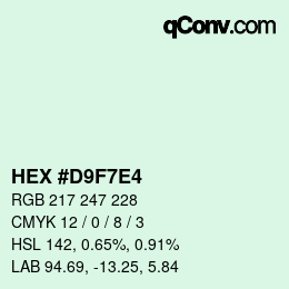カラーコード: HEX #D9F7E4 | qconv.com