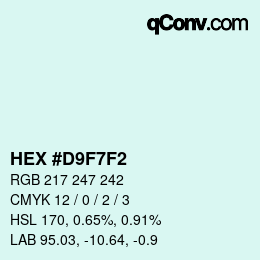 Color code: HEX #D9F7F2 | qconv.com