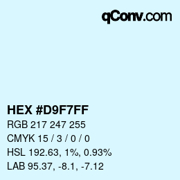 Color code: HEX #D9F7FF | qconv.com