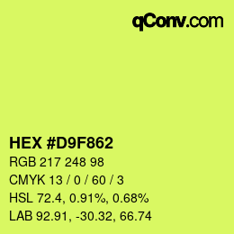 Color code: HEX #D9F862 | qconv.com