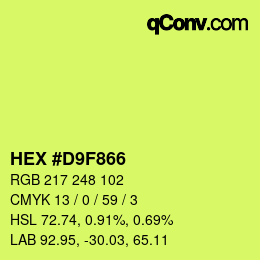Color code: HEX #D9F866 | qconv.com