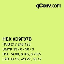 Color code: HEX #D9F87B | qconv.com