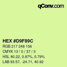 Color code: HEX #D9F89C | qconv.com