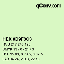 Color code: HEX #D9F8C3 | qconv.com