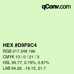 Color code: HEX #D9F8C4 | qconv.com