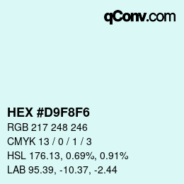 Color code: HEX #D9F8F6 | qconv.com