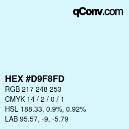 Color code: HEX #D9F8FD | qconv.com