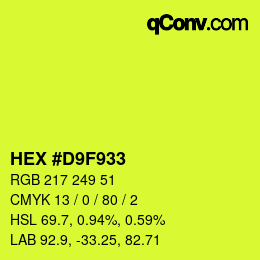 カラーコード: HEX #D9F933 | qconv.com