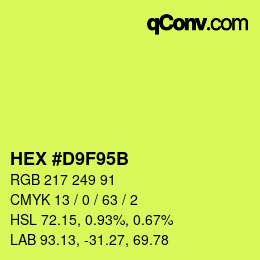 Color code: HEX #D9F95B | qconv.com