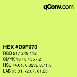 Color code: HEX #D9F970 | qconv.com