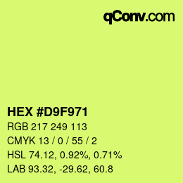 Color code: HEX #D9F971 | qconv.com