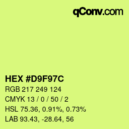 Código de color: HEX #D9F97C | qconv.com
