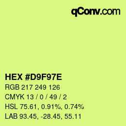 カラーコード: HEX #D9F97E | qconv.com