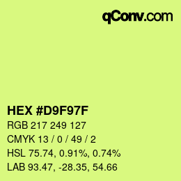 Color code: HEX #D9F97F | qconv.com