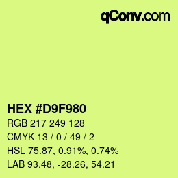 Color code: HEX #D9F980 | qconv.com