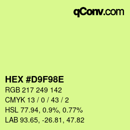 カラーコード: HEX #D9F98E | qconv.com