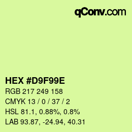 カラーコード: HEX #D9F99E | qconv.com