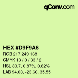 Farbcode: HEX #D9F9A8 | qconv.com