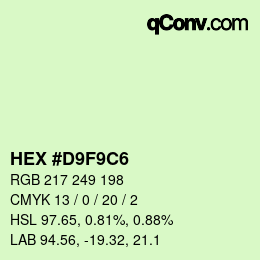 Color code: HEX #D9F9C6 | qconv.com