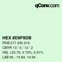 カラーコード: HEX #D9F9DB | qconv.com