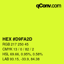 Color code: HEX #D9FA2D | qconv.com