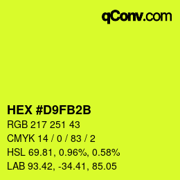 Color code: HEX #D9FB2B | qconv.com