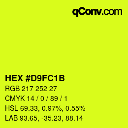 カラーコード: HEX #D9FC1B | qconv.com