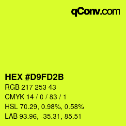 颜色代码: HEX #D9FD2B | qconv.com