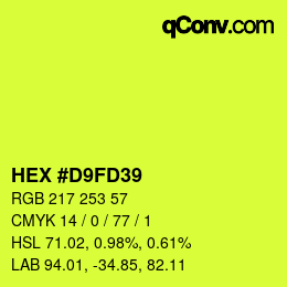 Color code: HEX #D9FD39 | qconv.com