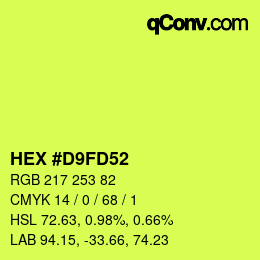 Color code: HEX #D9FD52 | qconv.com